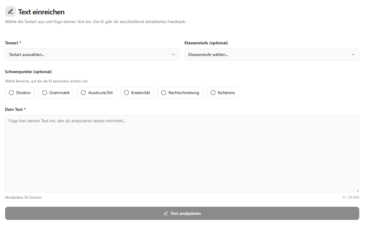 KI Schreibcoach Textanalyse